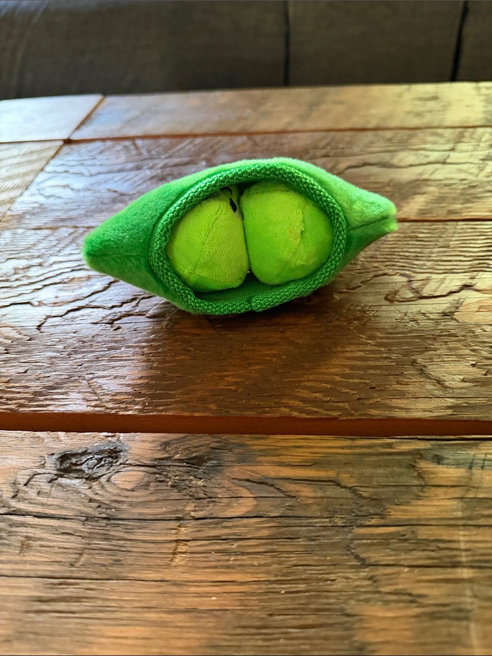Green Plush Pea Pod dog Toy - Soft Enrichment Chew